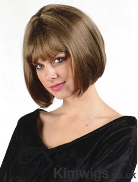 Capless Chin Length Straight Brown Cheap Bob Wigs