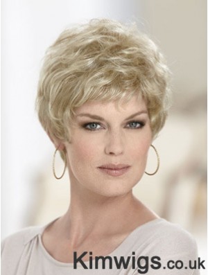 Boycuts Wavy Blonde Capless Discount Short Wigs