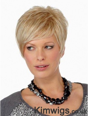 Boycuts Straight Blonde Capless Online Short Wigs