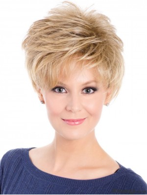 Layered Wavy Short Blonde Synthetic Capless Buy Wig