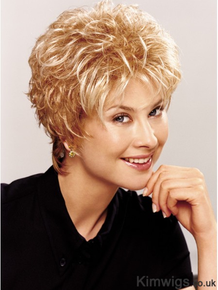 Wavy Boycuts Short Beautiful Blonde Synthetic Wigs