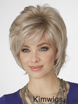 Wigs Blonde Bob With Capless Wavy Style Chin Length