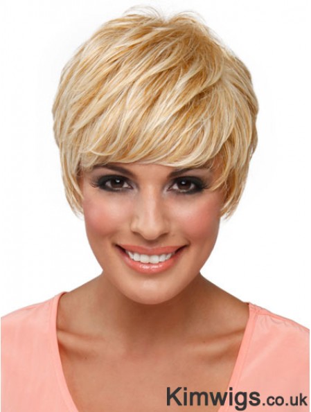 Boycuts Straight Blonde Capless Top Short Wigs