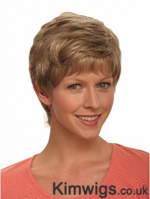 Boycuts Wavy Brown Capless Incredible Short Wigs