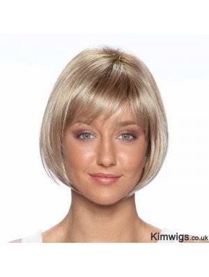 9 inch Best Straight Bobs Blonde Short Wigs