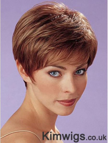 Auburn Synthetic Straight Cropped Capless Boycuts Ladies Wigs UK