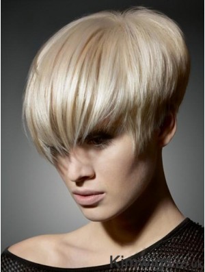 Boycuts Straight Blonde Capless Flexibility Short Wigs