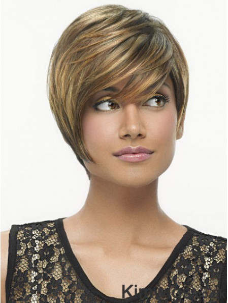 Bobs Straight Brown Capless High Quality Short Wigs