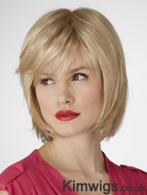 10 inch Natural Straight Bobs Blonde Short Wigs