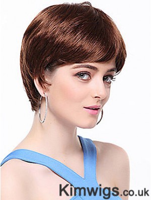 Boycuts Straight Auburn Capless Top Short Wigs