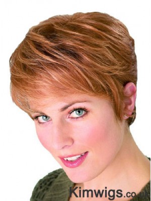 Straight Boycuts Cropped Perfect Auburn Synthetic Wigs