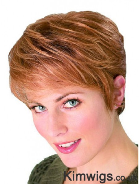 Straight Boycuts Cropped Perfect Auburn Synthetic Wigs