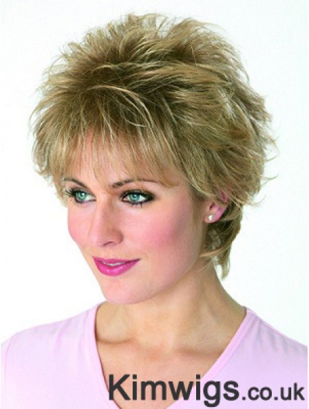 Boycuts Wavy Blonde Capless Cheapest Short Wigs