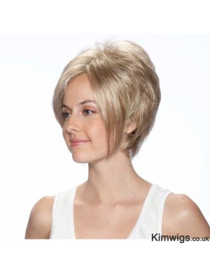 8 inch Online Straight Bobs Blonde Short Wigs