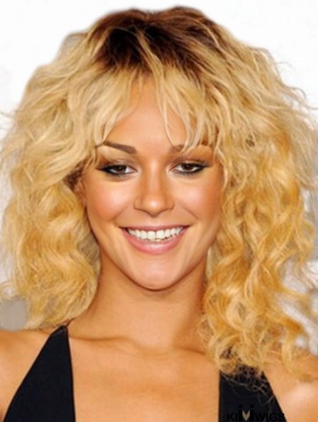 Rihanna Wigs With Capless Synthetic Blonde Color Shoulder Length