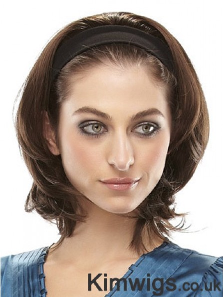 Brazilian Straight Brown Chin Length Clip In Half Wig