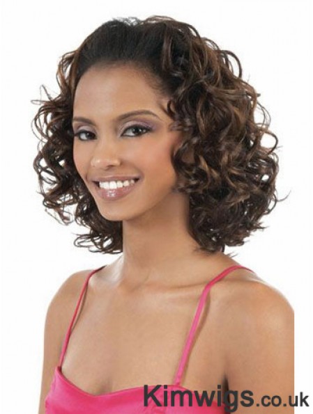 Wavy Shoulder Synthetic Brown Capless Half Wig 