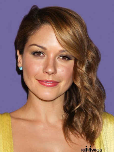 Cheapest Brown Shoulder Length Wavy 14 inch With Bangs Sophia Bush Wigs