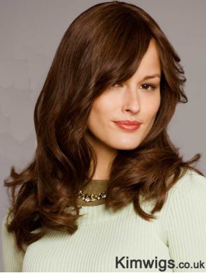 Real Hair Wigs UK Wavy Style Long Length With Bangs
