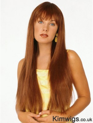 Good Auburn Straight With Bangs Capless Long Wigs