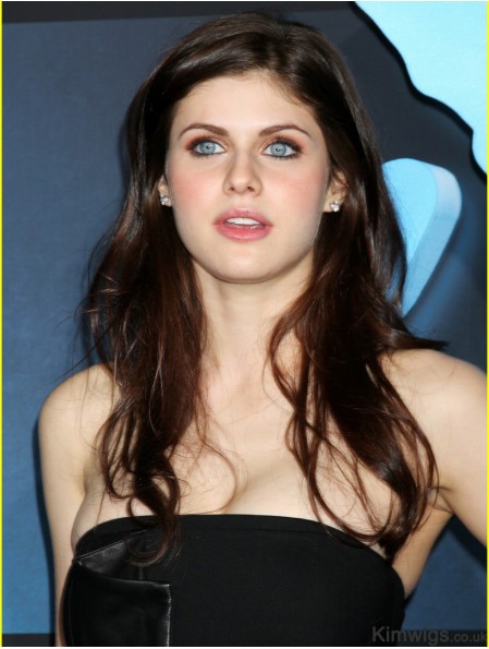 Discount Brown Long Straight 18 inch Without Bangs Alexandra Daddario Wigs