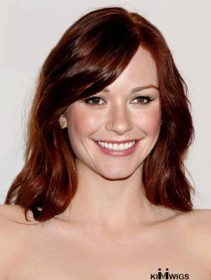 Incredible Auburn Long Wavy 16 inch With Bangs Bryce Dallas Howard Wigs