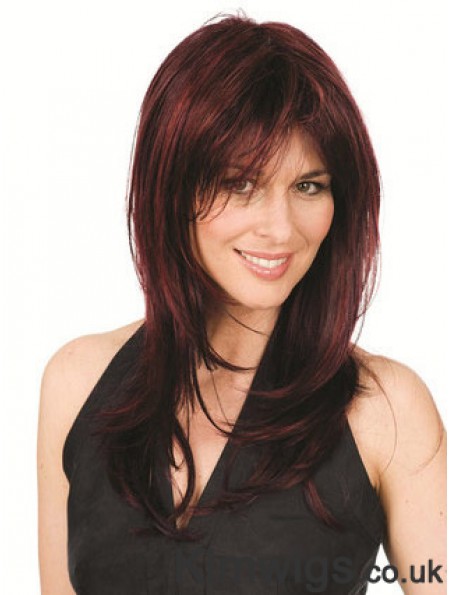 Discount Auburn Straight With Bangs Capless Long Wigs