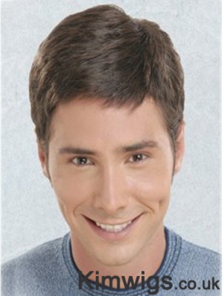 Brown Short Straight Synthetic Lace Front Best Mens Wigs