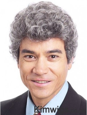 Curly 6 inch Capless Short Synthetic Old Man Wigs