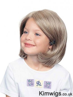 Wavy Chin Length Synthetic 100% Hand-tied Kids Wigs