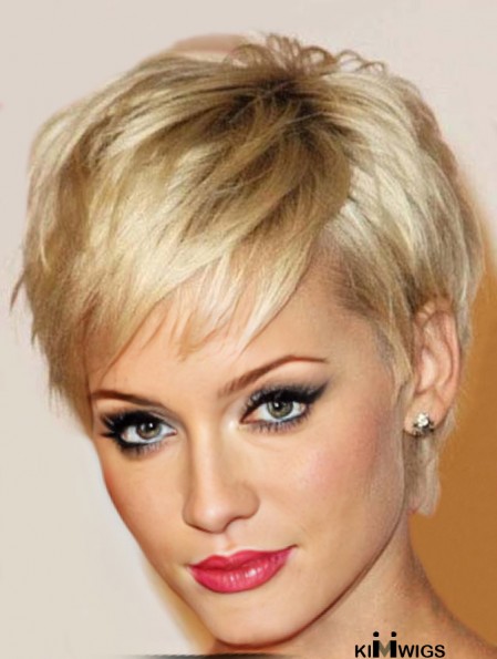 Blonde Cropped Wig UK Short Wig For Oval Faces