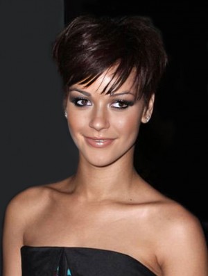 Rihanna Style Wigs With Capless Boycuts Cropped Length Auburn Color