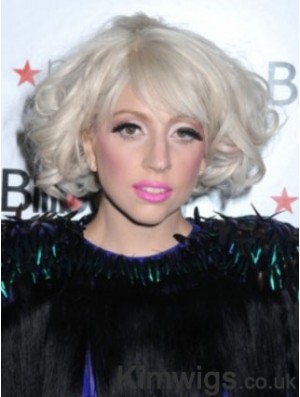 Lady Gaga Wig Chin Length Curly Style Layered Cut