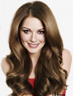 Trendy Brown 20 inch Wavy Long Without Bangs Cheryl Cole Wigs