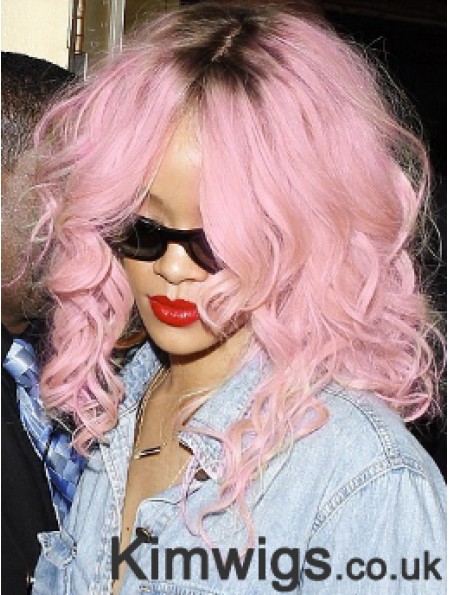 Ombre/2 Tone Wavy Without Bangs 100% Hand-tied 16 inch Great Rihanna Wigs