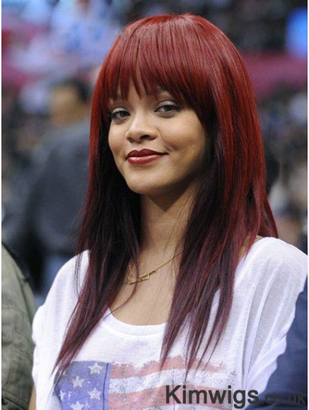 Cheapest Long Red Straight Capless Rihanna Wigs