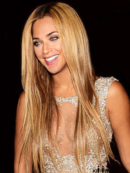 Brown Long Straight Without Bangs Lace Front 22 inch Beyonce Wigs