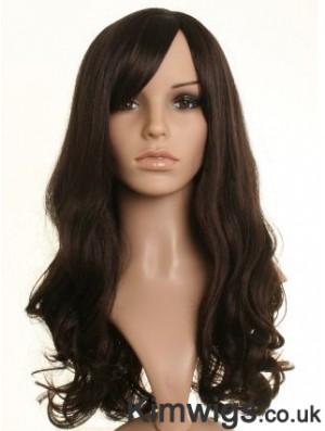 Beautiful Brown Long Wavy 21 inch With Bangs Celebrity Wigs