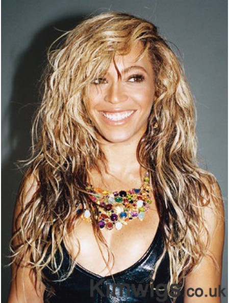 Blonde Long Wavy Without Bangs Lace Front 20 inch Beyonce Wigs
