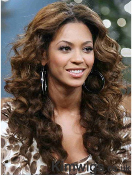 Brown Long Curly Without Bangs Full Lace 20 inch Beyonce Wigs