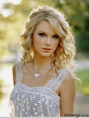 18 inch Synthetic Long Curly With Bangs Taylor Swift Celebrity Wigs