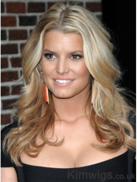 16 inch Ideal Blonde Long Wavy Layered Jessica Simpson Wigs