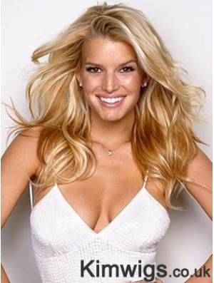 18 inch Fashionable Blonde Long Wavy Layered Jessica Simpson Wigs