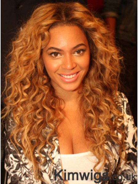 Blonde Long Wavy Without Bangs Lace Front 22 inch Beyonce Wigs