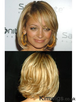 Style Blonde Chin Length Wavy 12 inch Bobs Nicole Richie Wigs