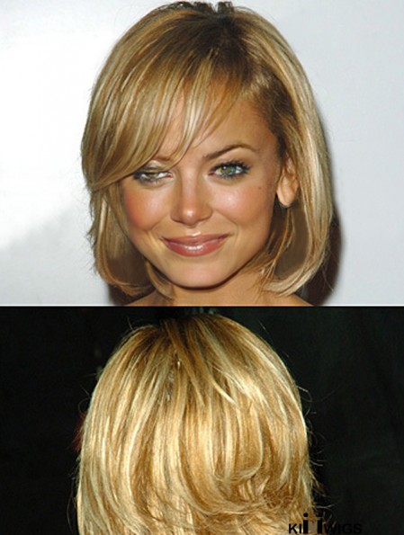 Style Blonde Chin Length Wavy 12 inch Bobs Nicole Richie Wigs