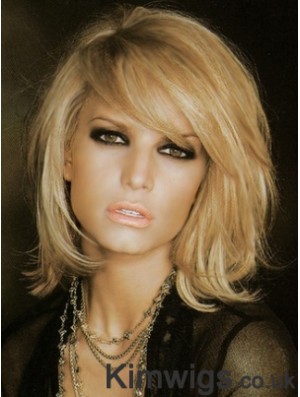 Jessica Simpson Wig Blonde Color Shoulder Length With Bangs