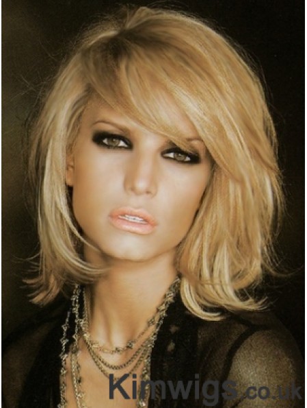 Jessica Simpson Wig Blonde Color Shoulder Length With Bangs