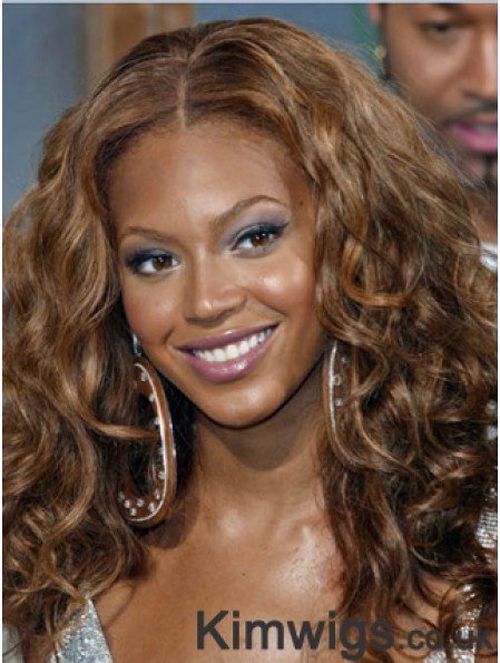 Brown Long Wavy Without Bangs Full Lace 16 inch Beyonce Wigs