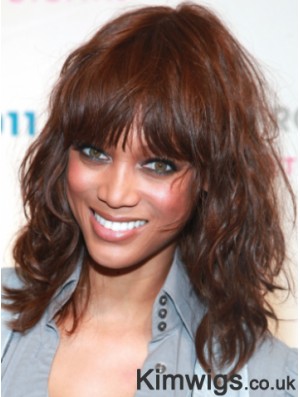 Auburn Curly With Bangs Lace Front 14 inch Convenient Tyra Banks Wigs
